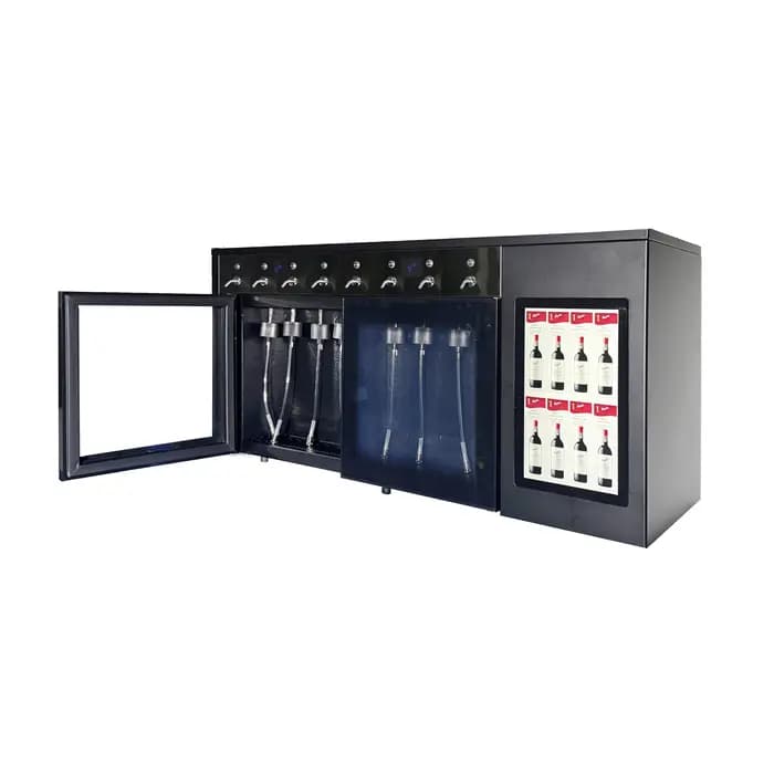 Distributeur de vin électrique de luxe 8 bouteilles en acier inoxydable automatique pour la restaura