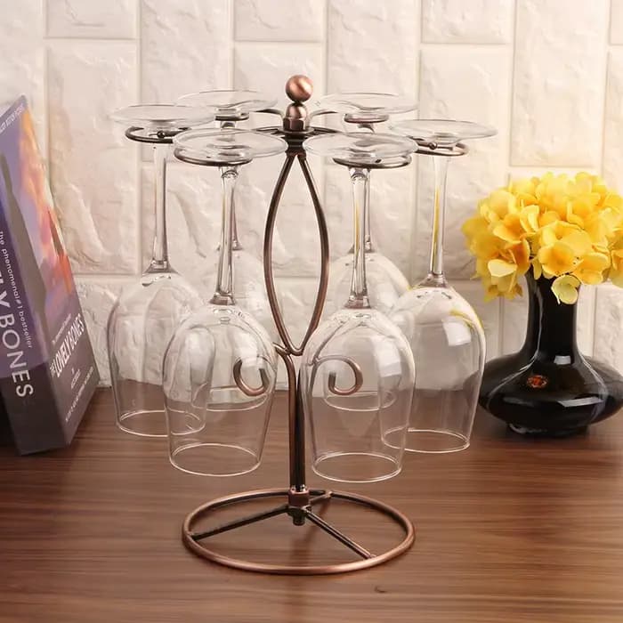 Support pour verres à vin de comptoir, support pour 6 verres à vin pour la décoration de la maison, 
