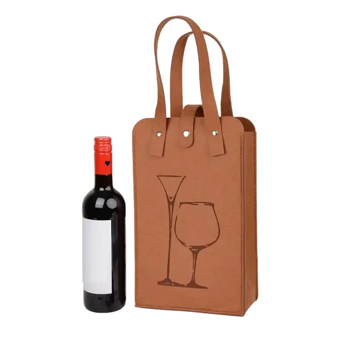 Sac fourre-tout portatif de bouteille de feutre de Double couche de cadeaux de noël créatifs, sac is