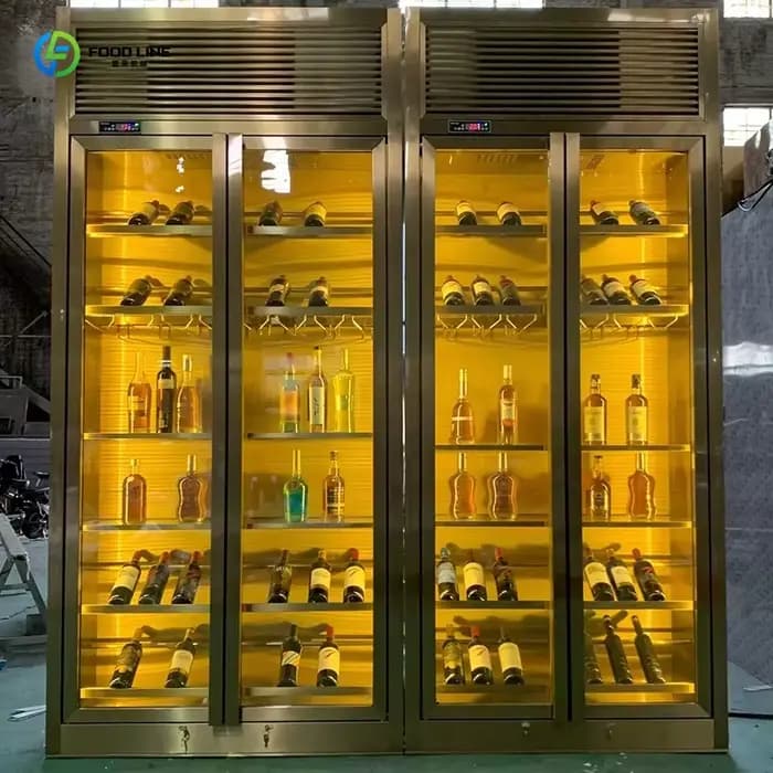 Cave à vin moderne personnalisée en acier inoxydable pour la maison – Réfrigérateur de cave à vin su