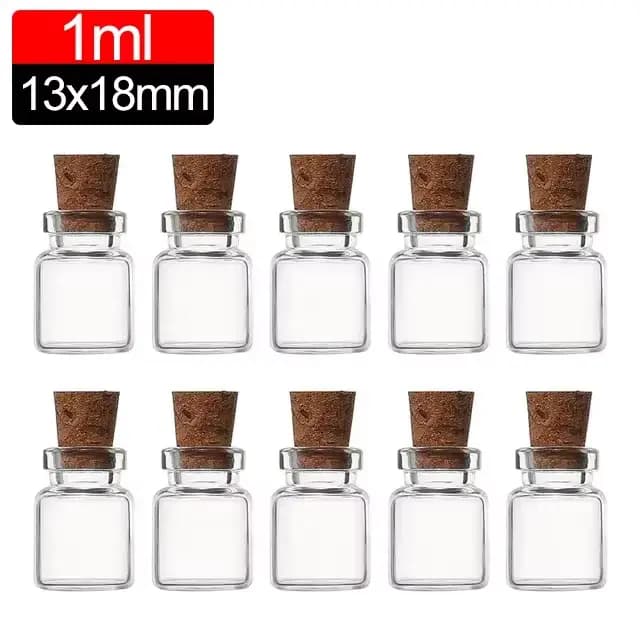 50/10 pièces MIni bouteilles en verre avec bouchons en liège bricolage décoration Mini flacons en ve