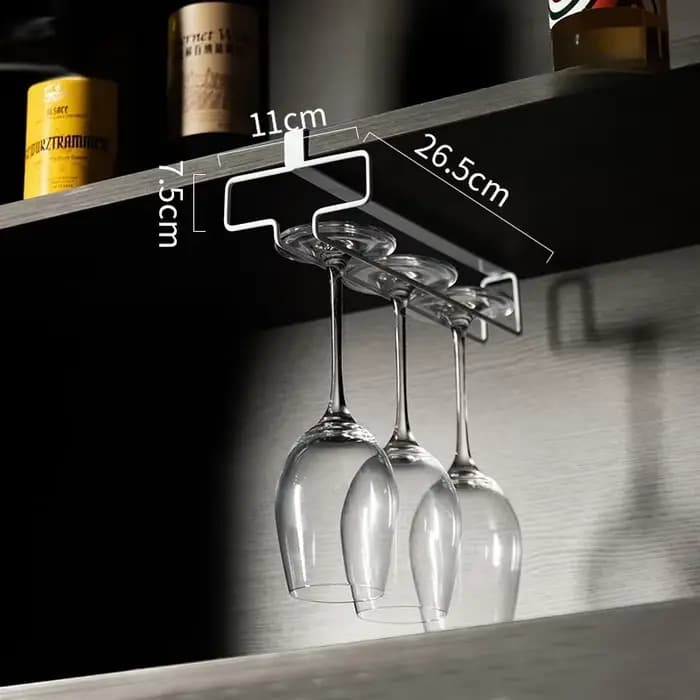 Support de verre à vin suspendu sans poinçon, sous-meuble, support de rangement pour verres à Champa