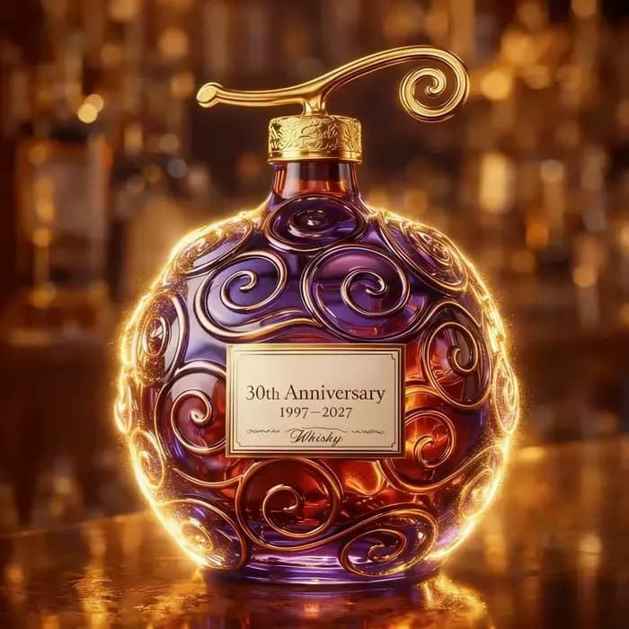Carafe à whisky en verre à motif tourbillon violet