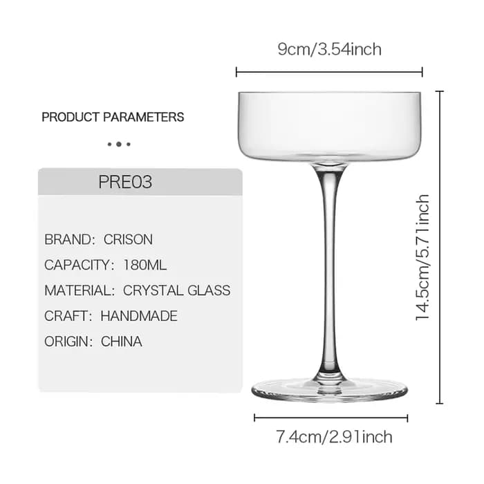 Pre03 Crison minimaliste mince Style japonais verre à Cocktail