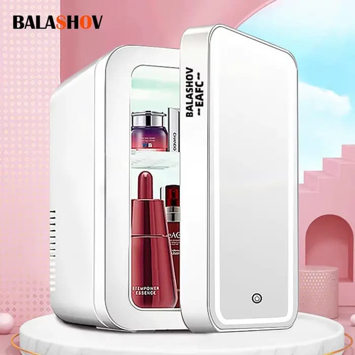 Mini réfrigérateur de maquillage 4L avec miroir lumineux LED