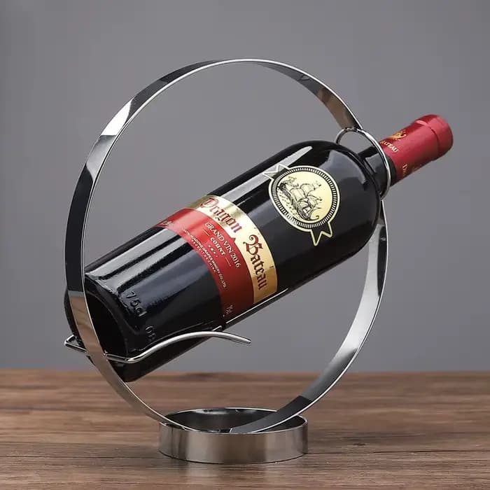 Casier à vin rond en fer rétro créatif