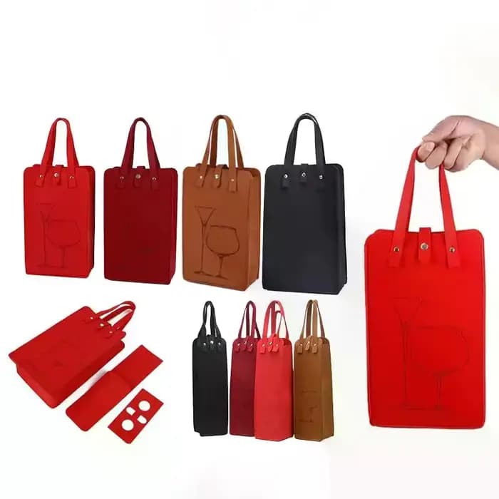 Sac de bouteille de vin en feutre