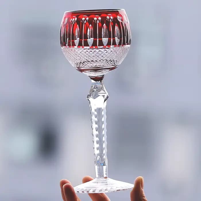 Verre de cristal de couleur rouge de qualité supérieure