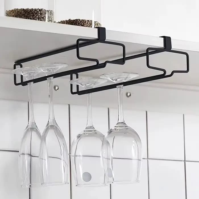 Support de rangement suspendu pour verres à vin sous armoire
