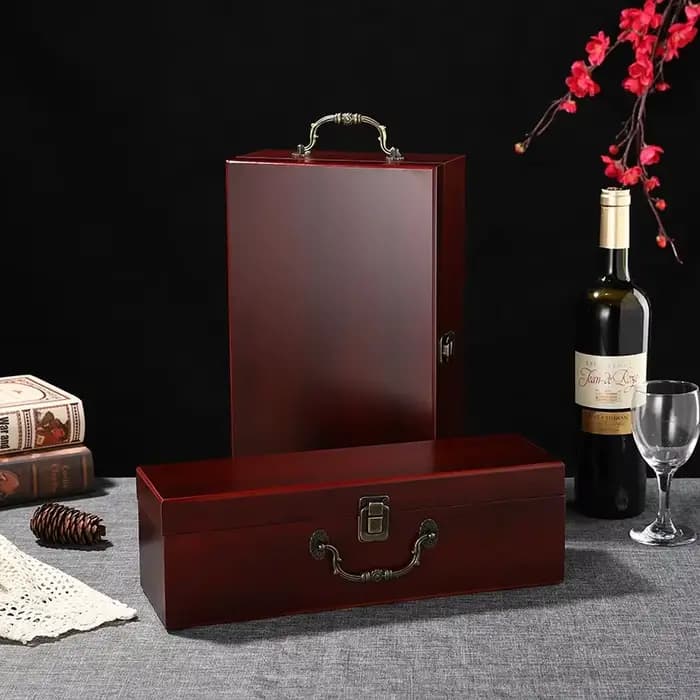 Double boîte à vin en bois