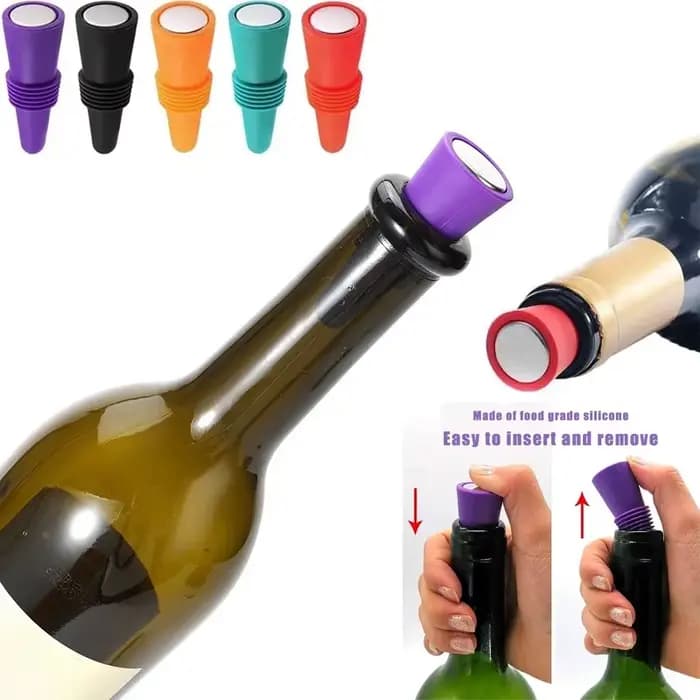 Bouchon de vin – Bouchons de bouteille de vin en silicone avec dessus de poignée