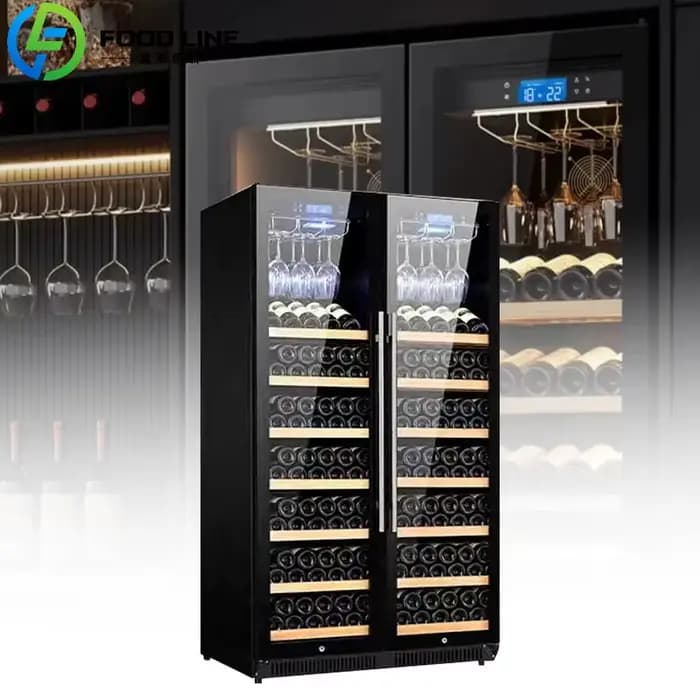 Vitrine réfrigérée professionnelle sur mesure avec porte vitrée pour vins
