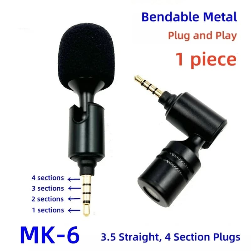 Mini Microphone Jack 3.5mm, Compact, léger, Portable, haute sensibilité, pour carte son, téléphone, 