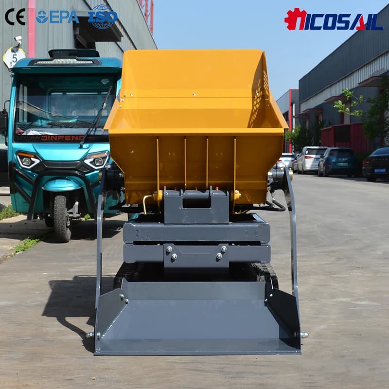 Mini-dumper sur chenilles de 500 kg pour jardin, avec logo personnalisé, chenilles en caoutchouc, le