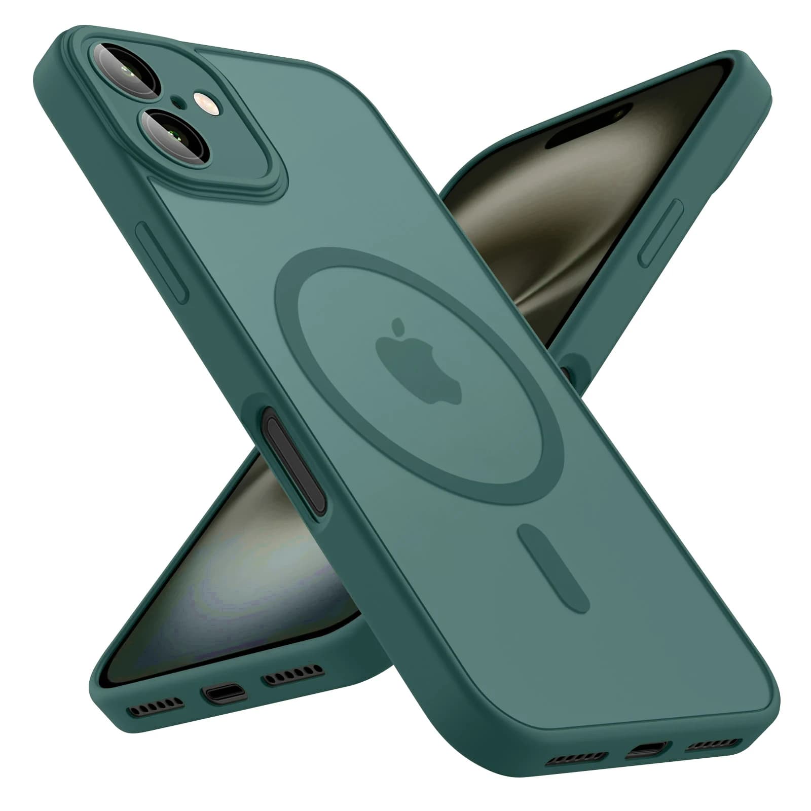 Coque de téléphone givrée de luxe, étui magnétique Transparent mat pour iPhone 17 16 15 14 13 12 11 