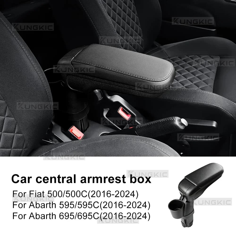 Boîte d'accoudoir pour Fiat 500, accessoires d'accoudoir de voiture, pièces de rénovation intérieure
