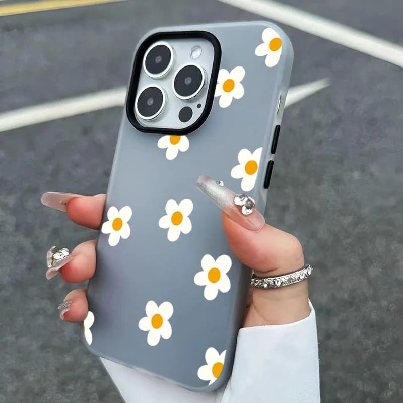 Coque mate 2 en 1 à motif de petite fleur d'oranger, étui pour iPhone 17 16 Pro Max Air 15 14 Plus 1