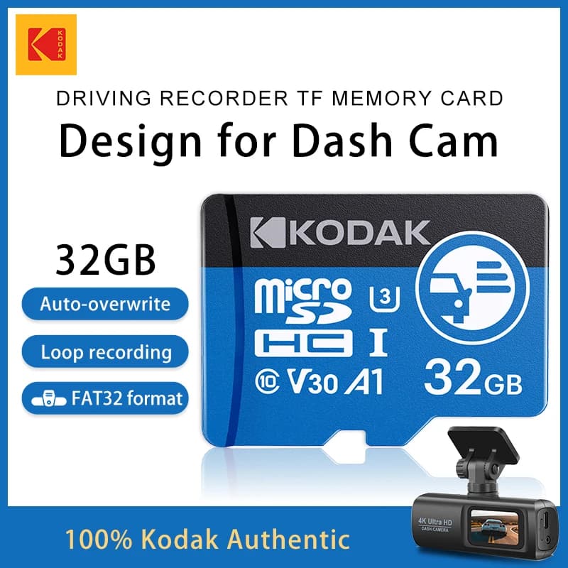 Carte Micro SD Kodak Ultra Mini Dash cam 256 Go 128 Go Carte mémoire SD TF Carte mémoire flash Carte