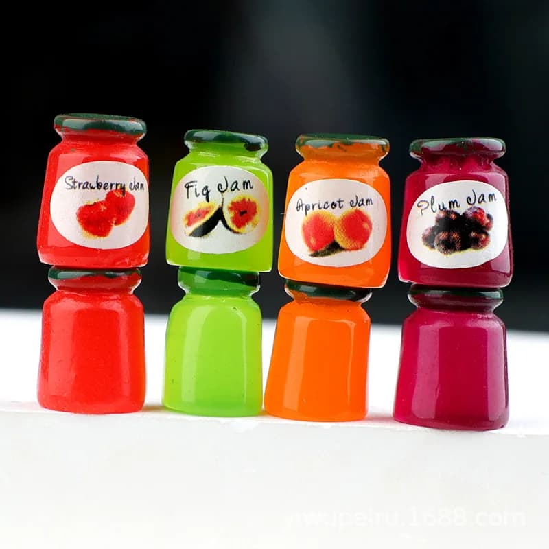Ensemble de 12 accessoires de cuisine miniatures, ensemble de 4 bouteilles, Mini articles décoratifs pour la maison, organisateur de rangement de cuisine