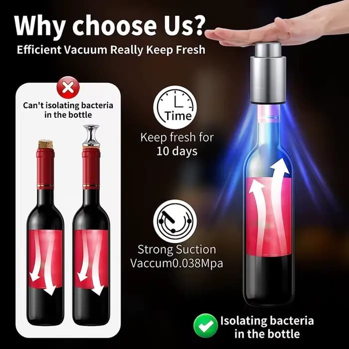Nouveau bouchon de bouteille de vin sous vide