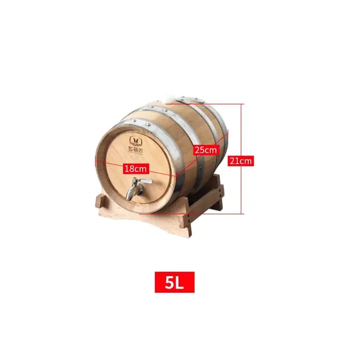 Baril de chêne de 5L pour usage domestique, petit baril de fermentation pour vin, vin de fruits, équ