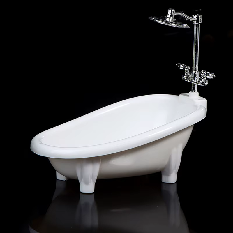 Meubles de baignoire miniatures pour maison de poupée, accessoires de salle de bain, jouet de simula