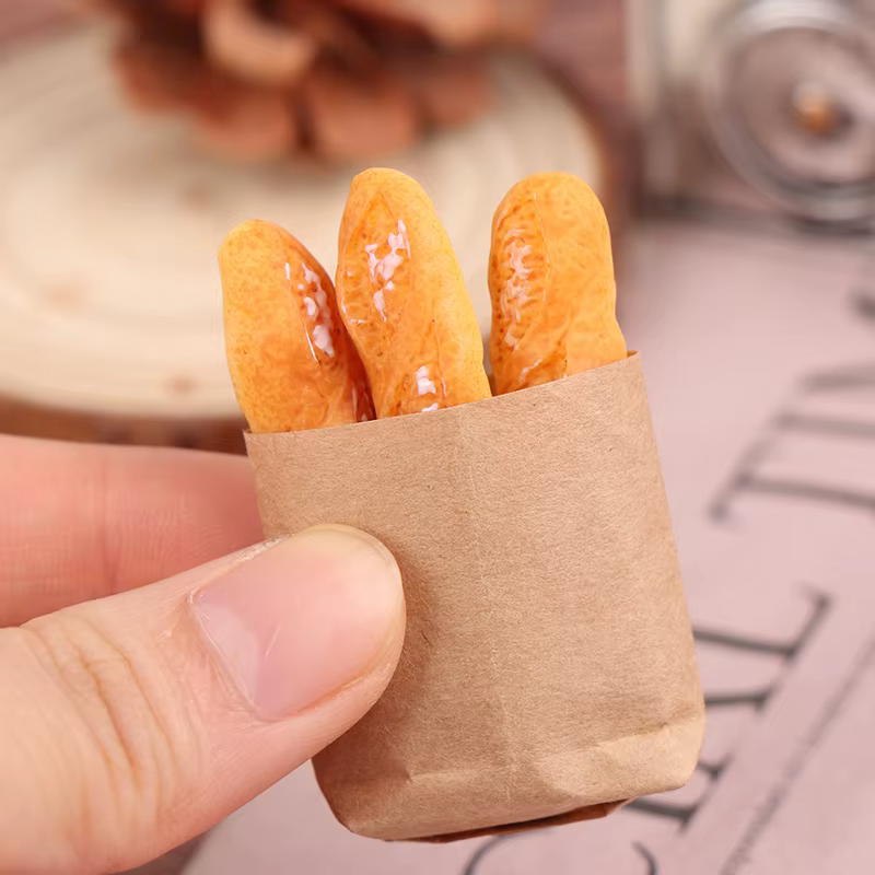 Faux Croissant Mini Food JxOrnement, Maison de courses miniatures, Meubles de décoration, Jouets de 