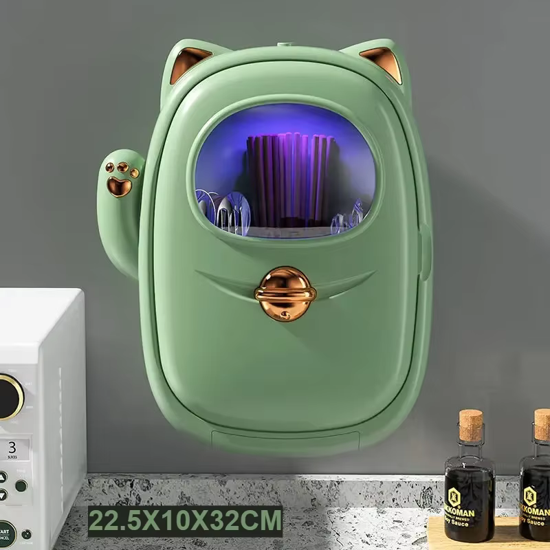 Support de cuillère et baguettes intelligent, étagère magnétique, rangement, séchage, stérilisation 
