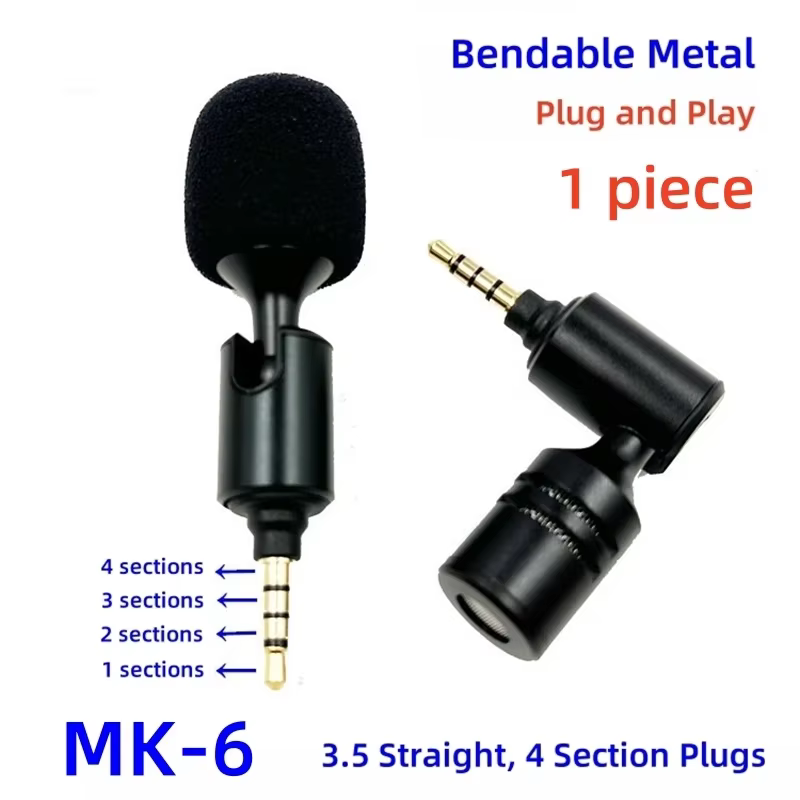Mini Microphone Jack 3.5mm, Compact, léger, Portable, haute sensibilité, pour carte son, téléphone, 