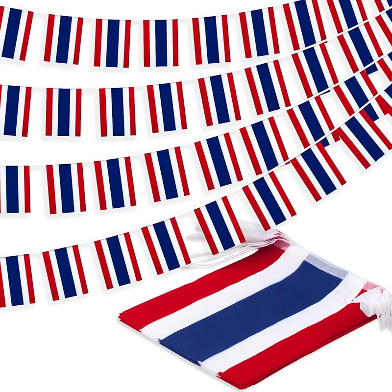 Bannière de fanion de drapeau de ficelle de thaïlande de drapeau de 5M/20, petit bannière de bandero
