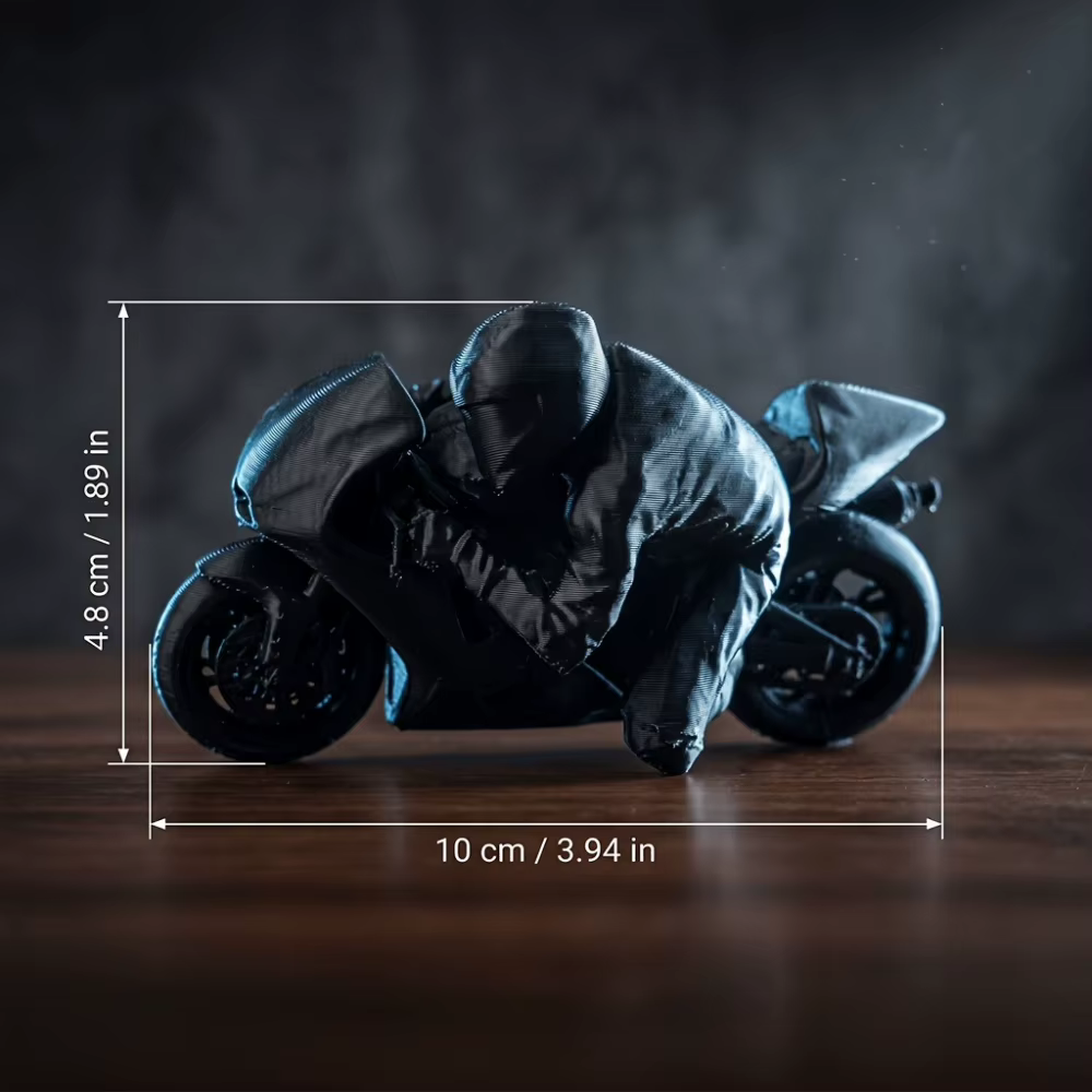 Figurine de motard de moto de course miniature cool, imprimée en 3D, ornement de bureau, décoration 