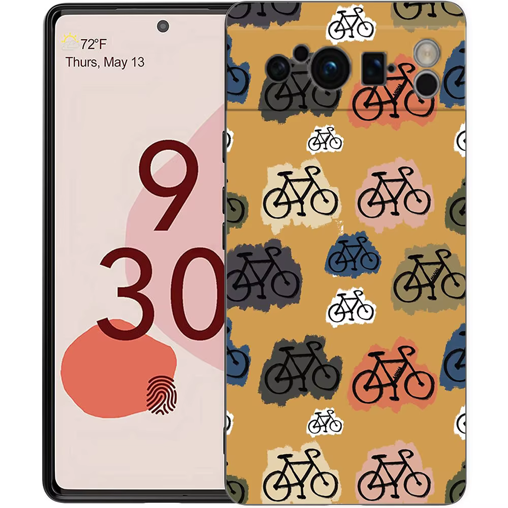 Coque de téléphone pour vélo de montagne, étui souple antichoc en TPU noir pour Google Pixel 9 8 7 6