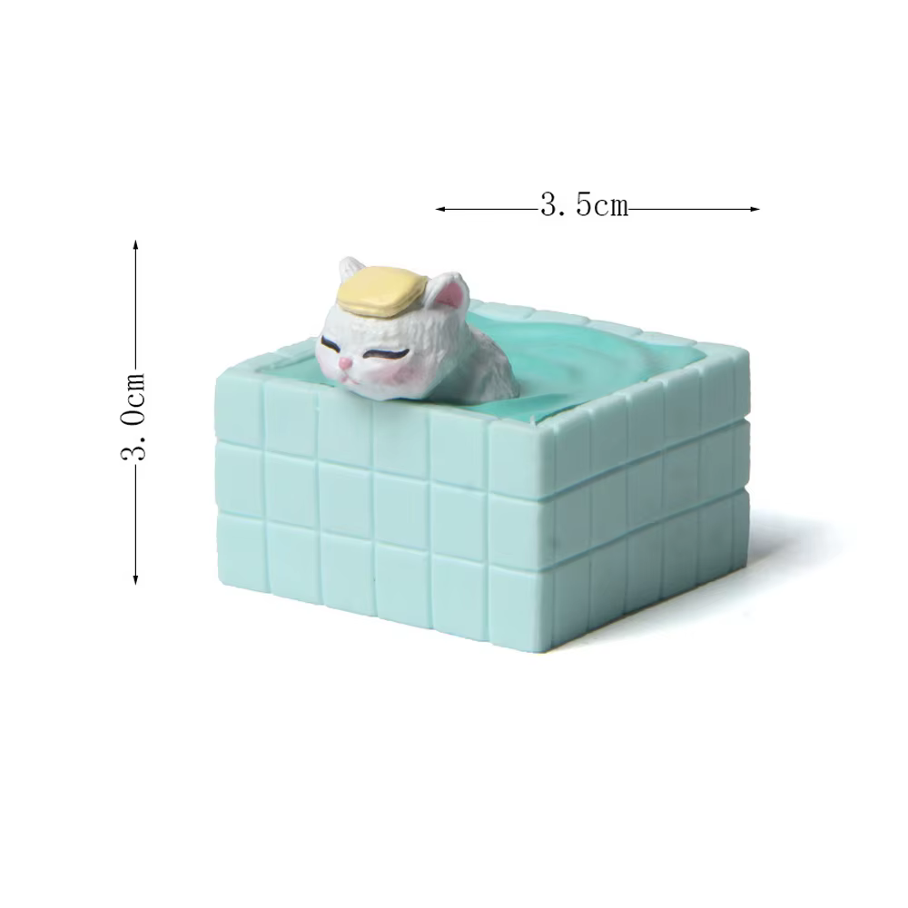 Mini douche chat ornement Figurines miniatures chaton Statue cadeau jouet pour enfants enfants bébé 