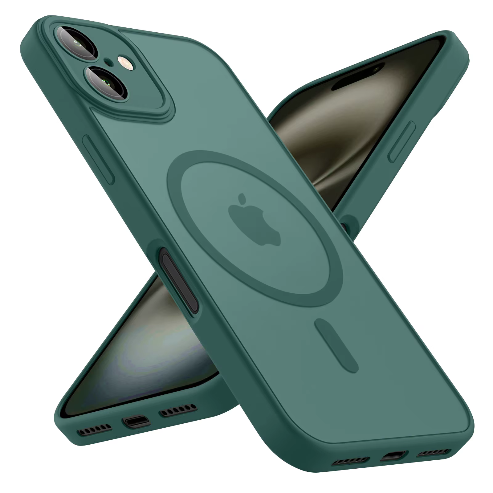 Coque de téléphone givrée de luxe, étui magnétique Transparent mat pour iPhone 17 16 15 14 13 12 11 