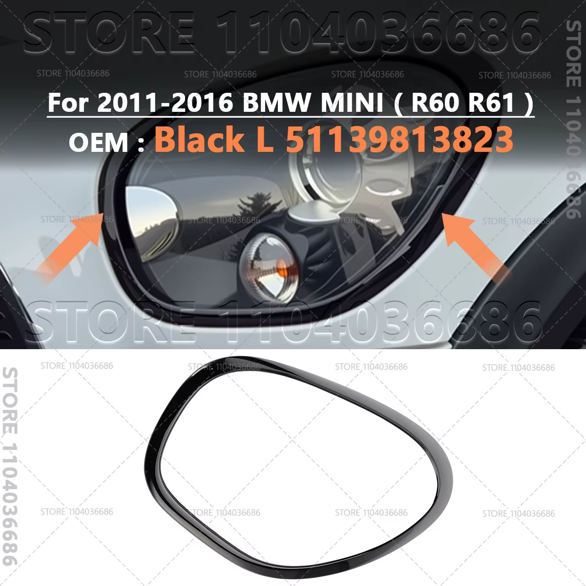 Pour 2011-2016 R60 R61 BMW MINI Cooper Countryman Paceman garniture de phare anneau lunette 51139801