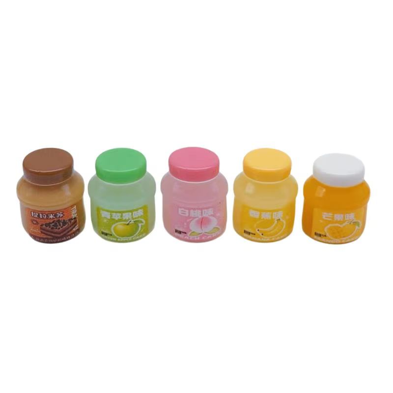 TH 5 pièces, nouveaux jouets miniatures en forme de pots de confiture de fruits, 5 saveurs assorties