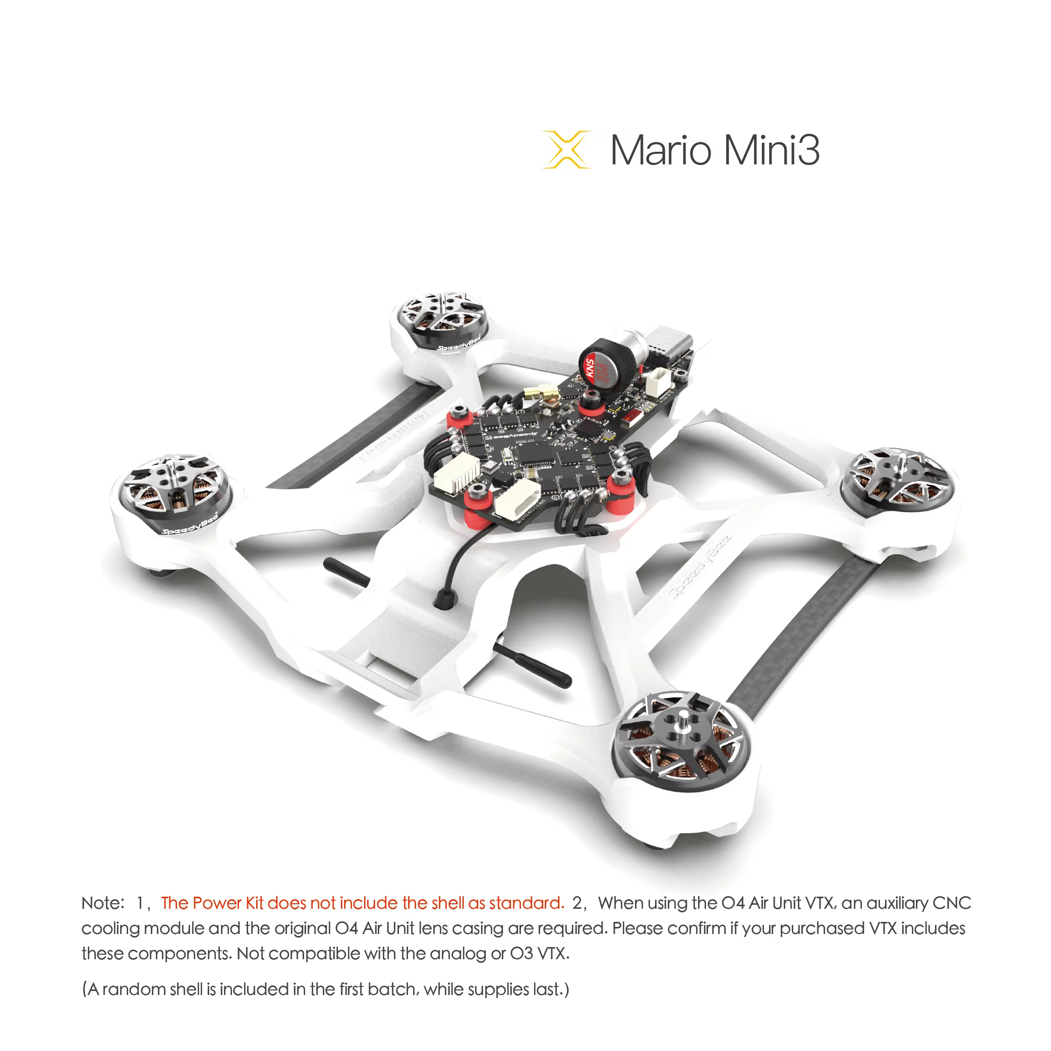 Kit d'alimentation SpeedyBee Mario MiniX Series Mini25 Pro/Mini3/Mini3 Pro/Mini35 Pro/Mini4 Pro O4/O