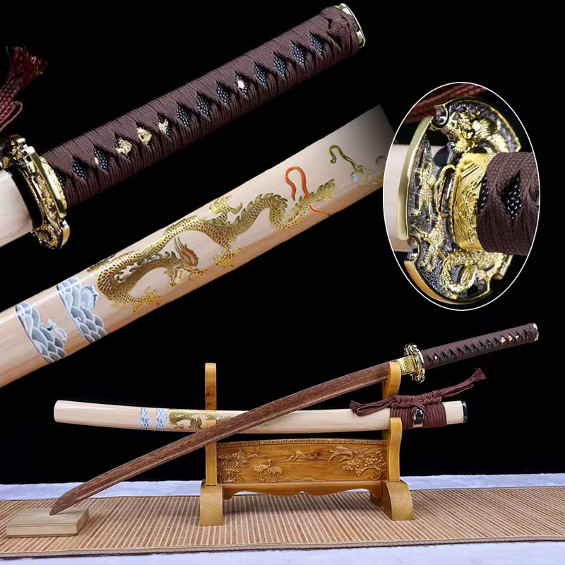 Épée Katana, lame pleine taille, épée d'entraînement Iaito, épées en bois, décor, épée de qualité, é