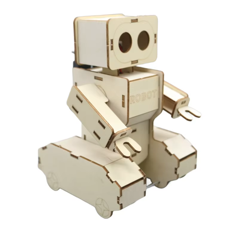 Jouet construction tige Robot en bois à commande vocale, pour l'apprentissage l'éducation, avec asse