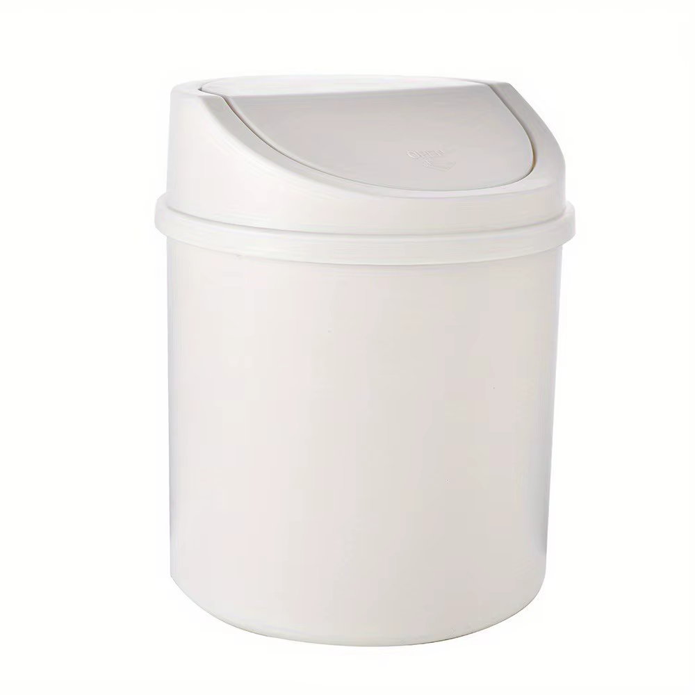 Mini poubelle de bureau avec couvercle, petite poubelle en plastique pour salon et maison