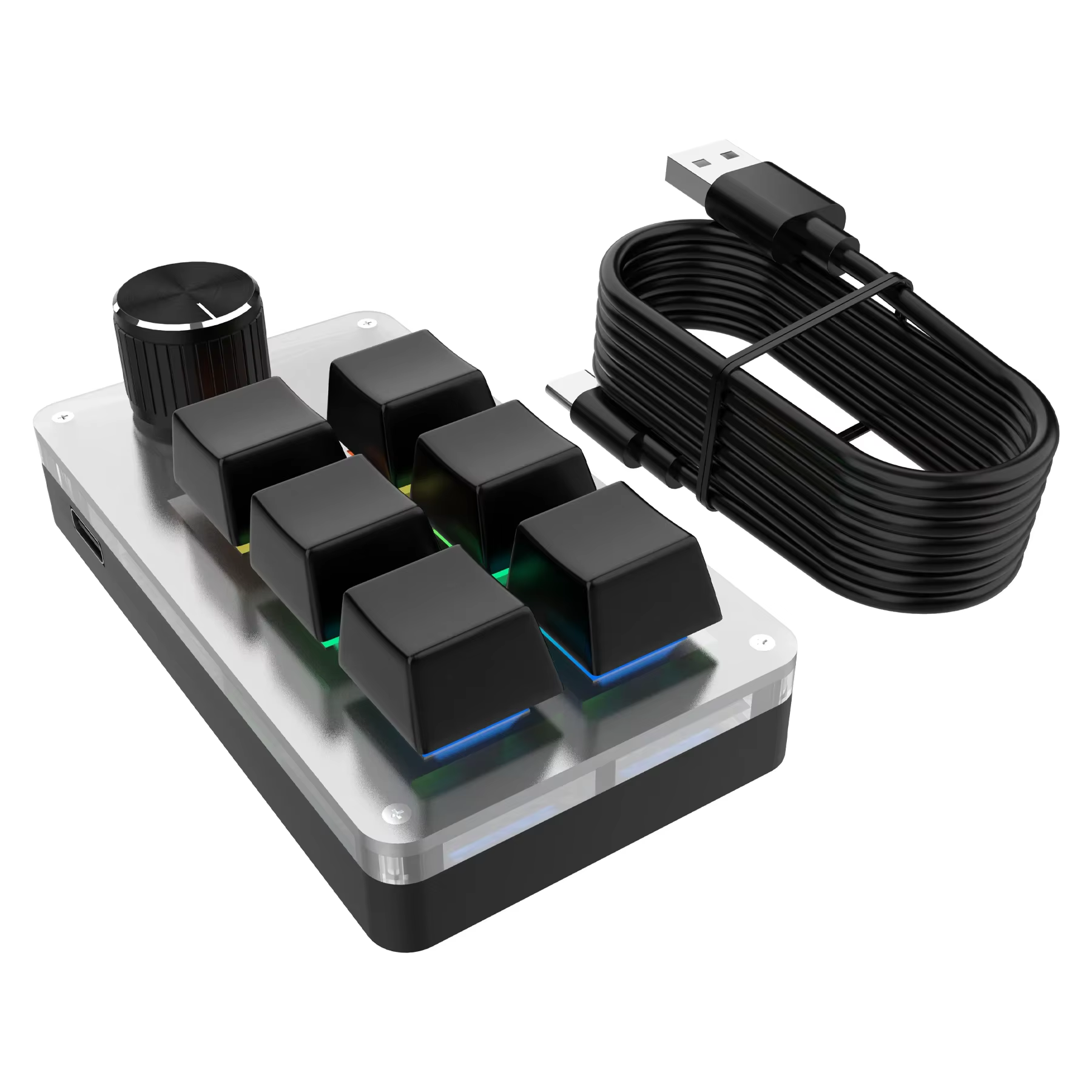 6 touches 1 bouton programmation rvb boutons de jeu Macro claviers Mini clavier de programmation per
