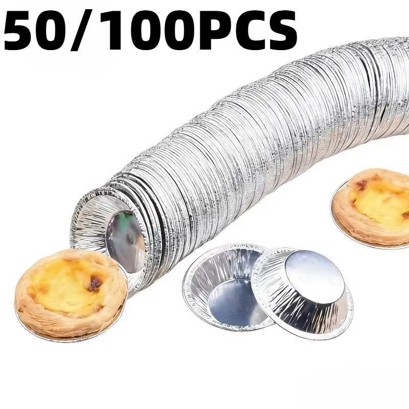 Moule rond jetable en aluminium pour tarte aux œufs, Mini poêle à tarte, Cupcake, plateau de cuisson