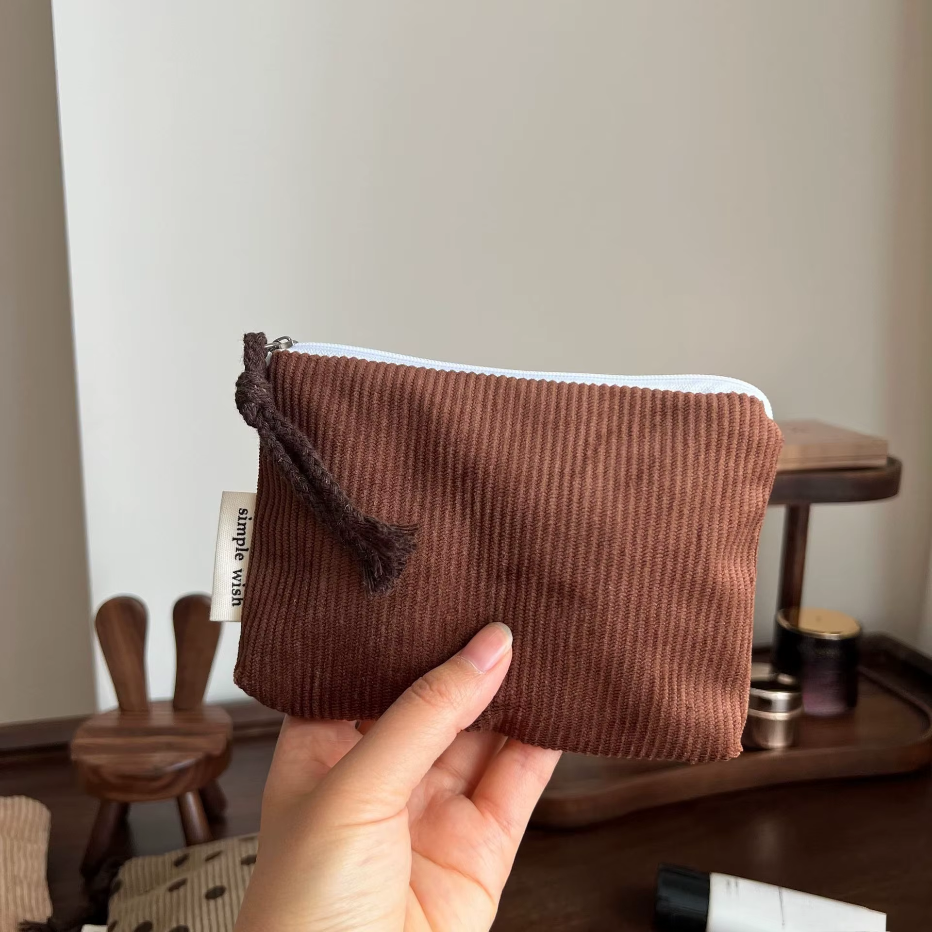 Mini sac à maquillage pour femmes, petite pochette à fermeture éclair, organisateur de cosmétiques r