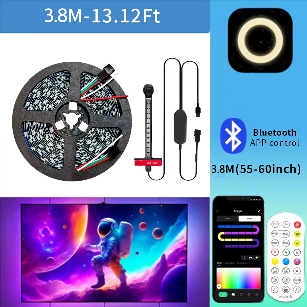Téléviseur LED Ambilight intelligent, éclairage LED Ambilight pour téléviseur 55-75 pouces, caméra d