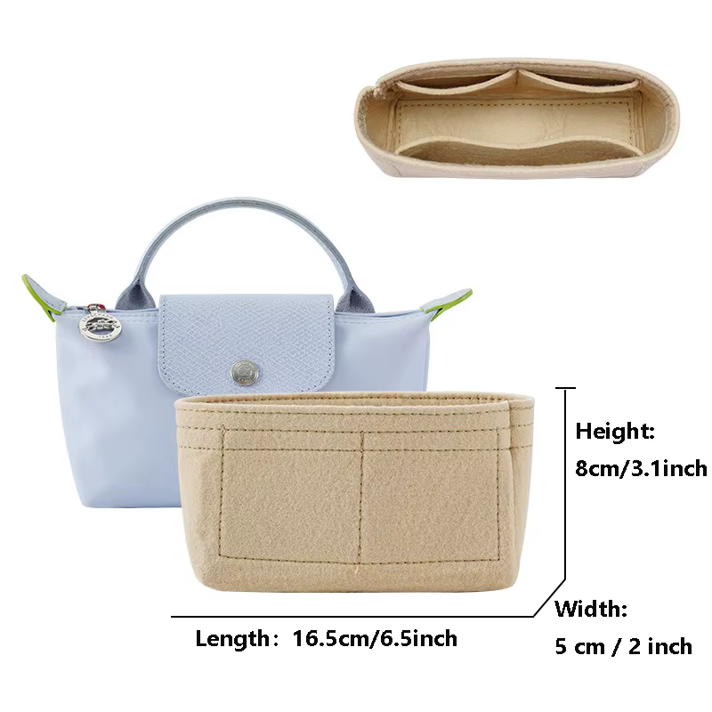 Organisateur de sac pour Longchamp, Mini sac fourre-tout, sac de maquillage, rangement et sacs intér