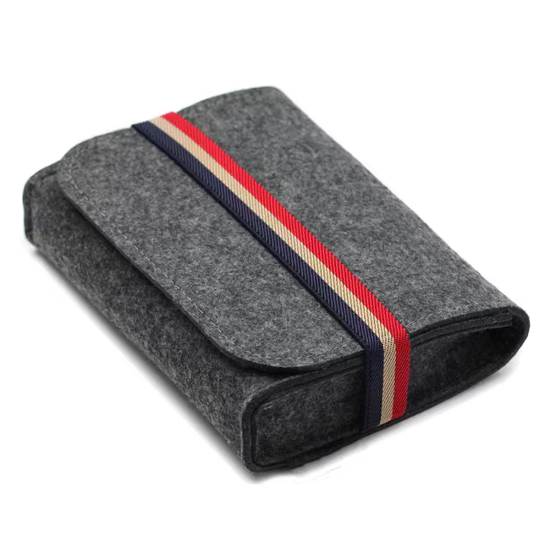 Mini organisateur de voyage multifonction en feutre, pochette de rangement pour câbles USB et souris