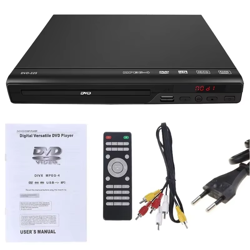 Lecteur DVD domestique multi-régions Full HD 1080P, lecteur de disque TV numérique multimédia, prise