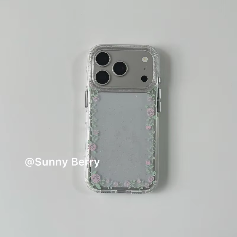Coque de téléphone mate Y2K motif fleur de rose rose brillante style coréen pour iPhone 18 11 12 13 
