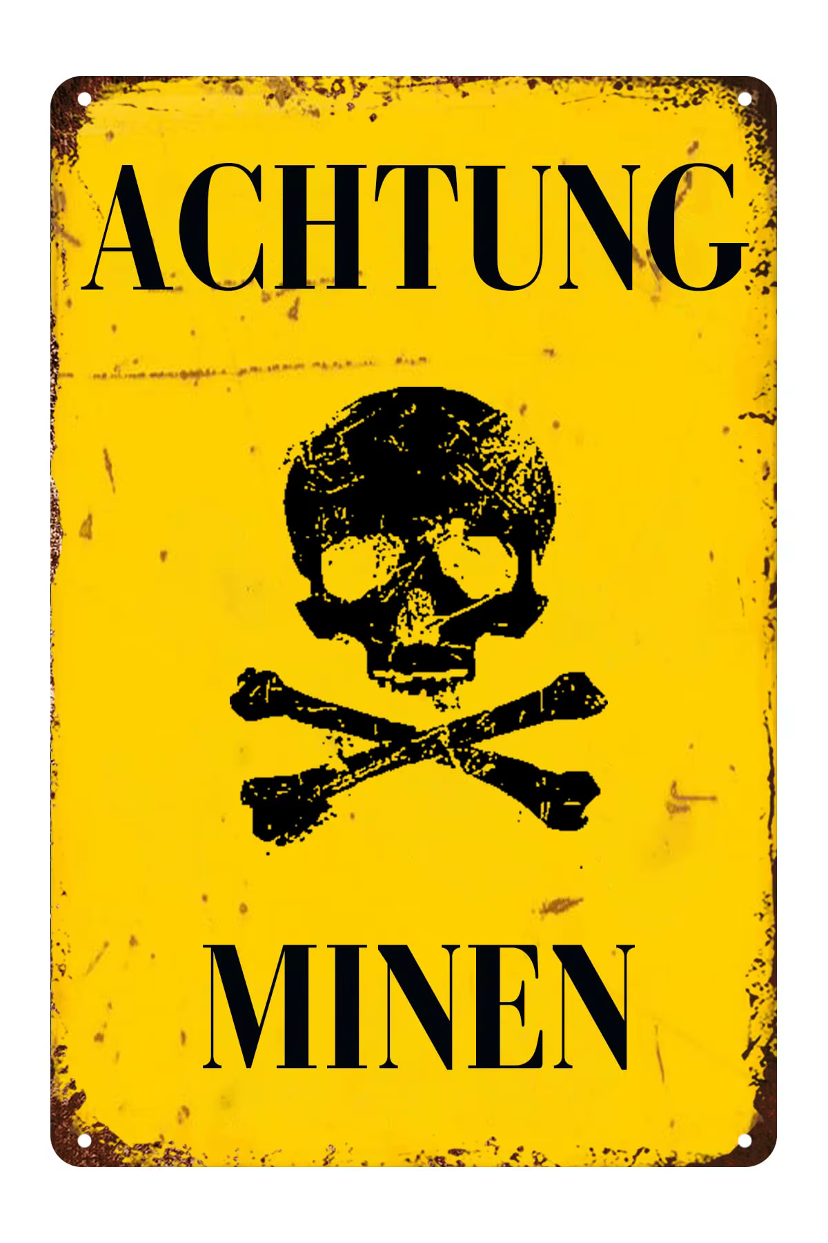 Panneaux métalliques Achtung Minen, panneau en étain militaire, avertissement Mine Man Cave, plaques