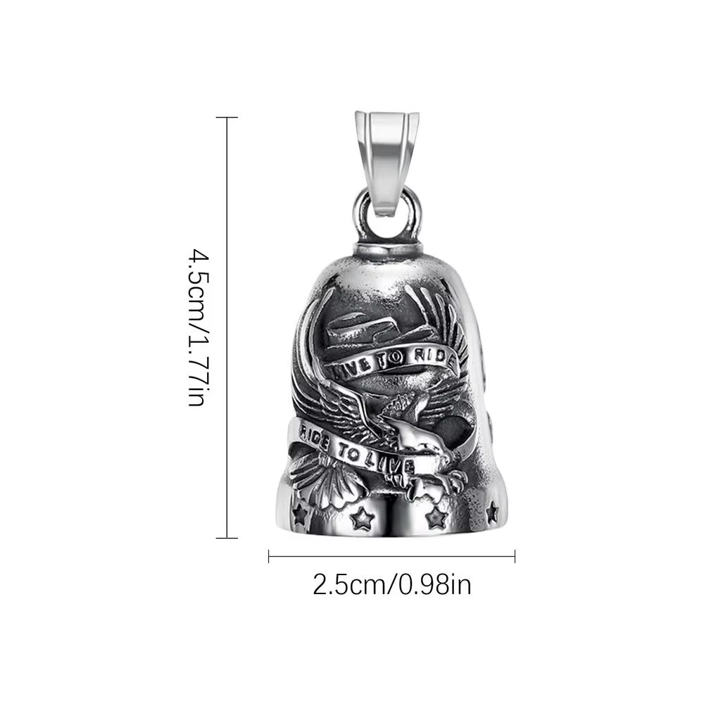 Cloche de moto en acier inoxydable, accessoire de vélo, pendentif cloche pour motards, pour la condu